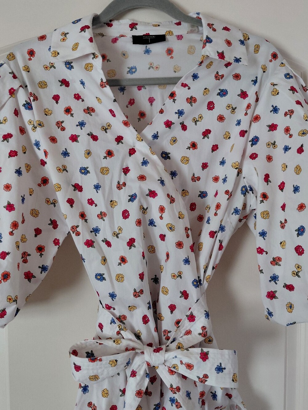 Puff Sleeve White Wrap Cottagecore Coquette Girl Blouse XL - Picture 3 of 11